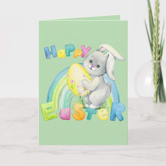 Beautiful Easter card with sweet baby animals (Front)