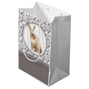 Beautiful Easter Rabbit floral Medium Gift Bag