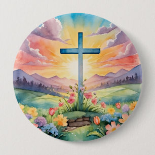 Beautiful Easter Watercolor Art 10 Cm Round Badge