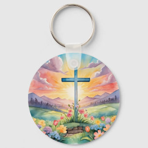 Beautiful Easter Watercolor Art Key Ring