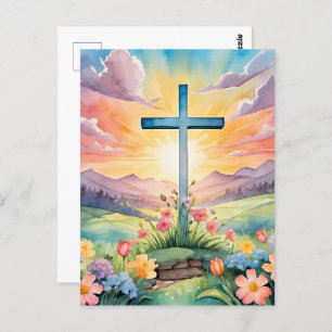 Beautiful Easter Watercolor Art Postcard