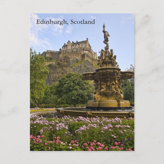 Beautiful Edinburgh Castle Postcard (Front)