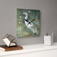 Beautiful Egret Shorebird Wading In Water Art