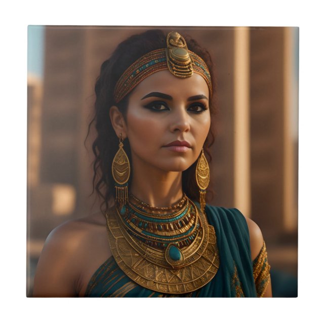 Beautiful Egyptian woman portrait Tile (Front)