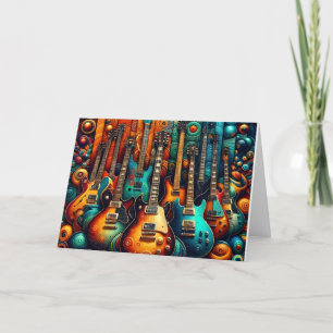 Beautiful Electric Guitar Christmas Holiday Card