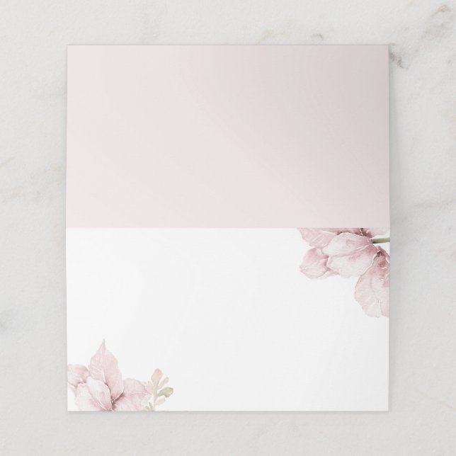 Beautiful Elegance Blush Floral  Place Card (Outside Unfolded)