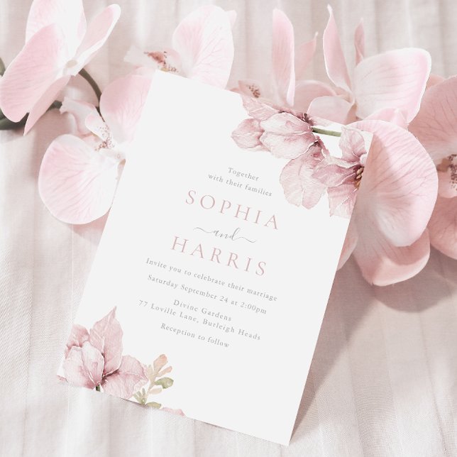Beautiful Elegance Blush Floral Wedding Invitation (Creator Uploaded)