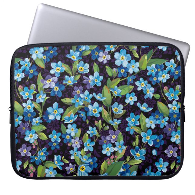 Beautiful elegance forget me not seamless pattern laptop sleeve (Front)