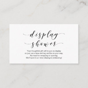 Beautiful Elegant, Black font, Display Shower Enclosure Card