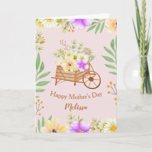 Beautiful Elegant Blush Wildflowers Mother's Day Card