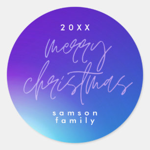Beautiful Elegant Christmas Gradient Holiday Classic Round Sticker
