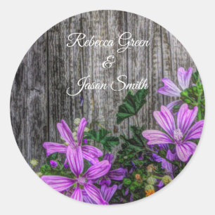 Beautiful Elegant Colorful Wild Flowers Classic Round Sticker