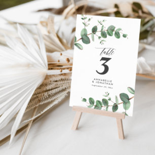 Beautiful elegant eucalyptus foliage wedding table invitation