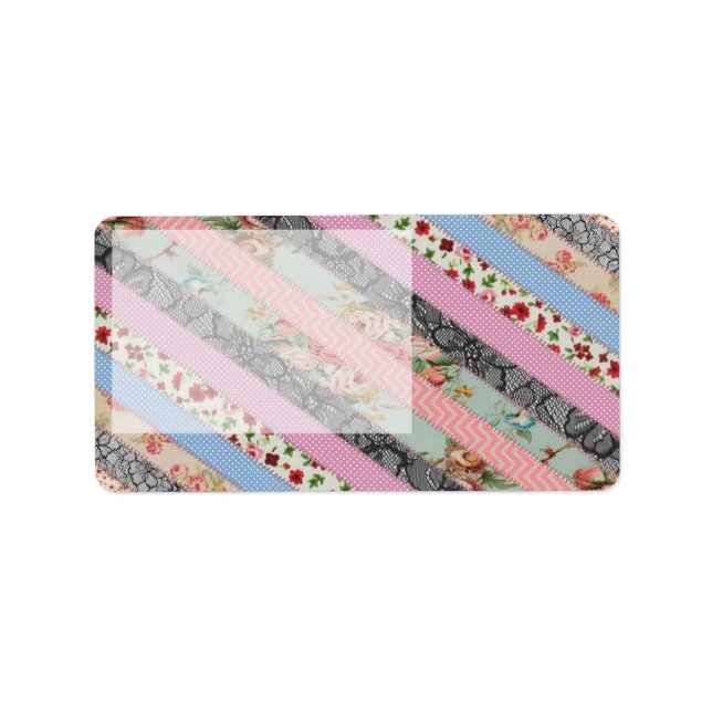 Beautiful elegant  fabric patterns stripes label (Front)