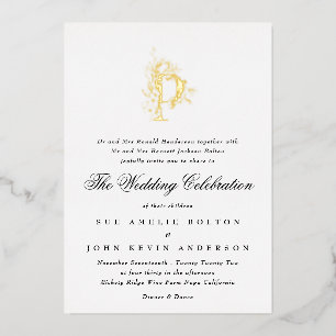 Beautiful Elegant Floral GOLD Monogram Wedding