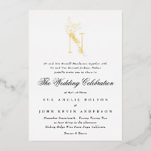 Beautiful Elegant Floral GOLD Monogram Wedding