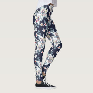 Beautiful elegant flower pattern  leggings