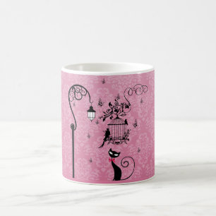 Beautiful elegant girly vintage love birds cage coffee mug