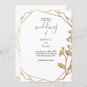 Beautiful elegant gold invitation