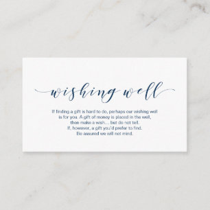 Beautiful Elegant, in Navy, Wedding Wishing Well Enclosure Card