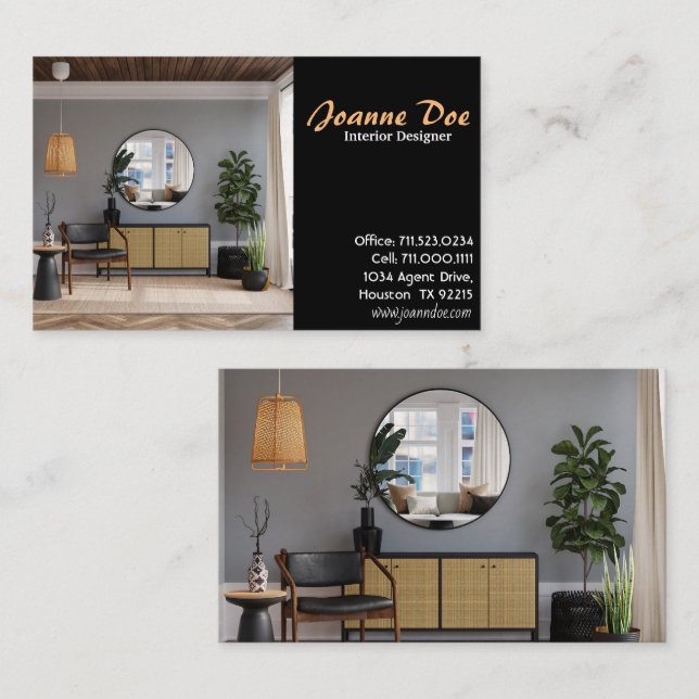 Beautiful Elegant Interior Design Mirror  Business Card (Front/Back)