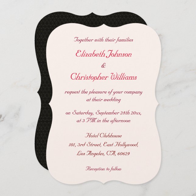 Beautiful Elegant Luxe Custom Wedding Invitation (Front/Back)