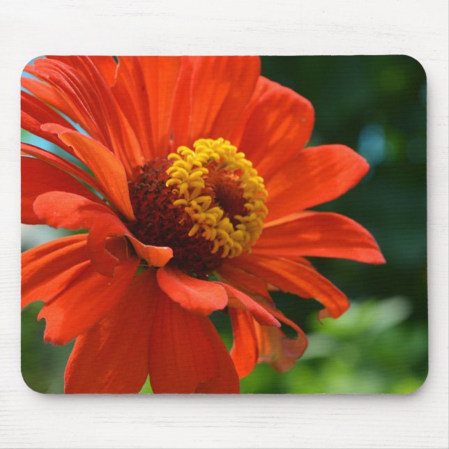Beautiful elegant orange floral flower mouse pad (Front)