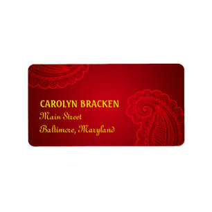 Beautiful Elegant Paisley Floral Design Label