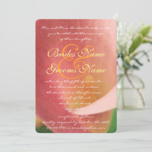 Beautiful Elegant Pale Pink Calla Lily Wedding Invitation