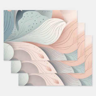 Beautiful elegant pastel leaves design wrapping paper sheet