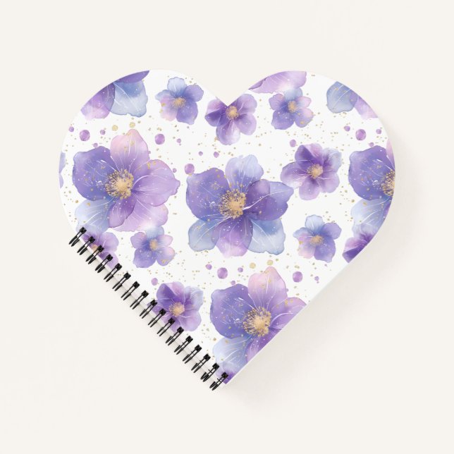 beautiful elegant patten seamless print flower notebook (Front)