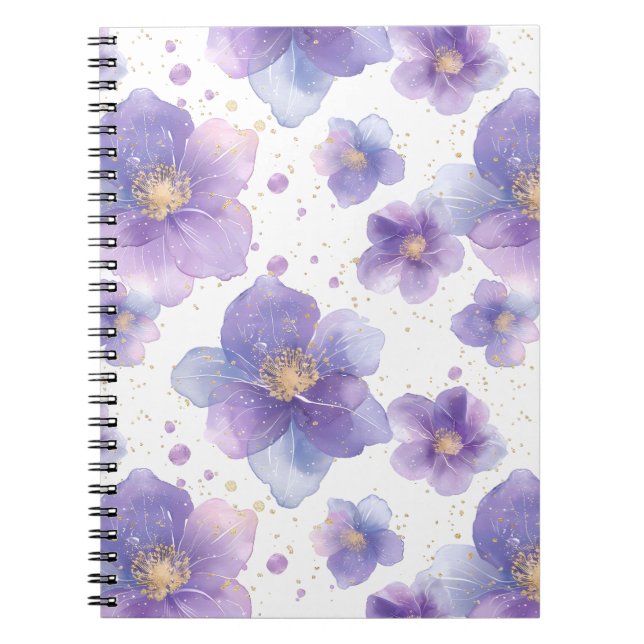 beautiful elegant patten seamless print flower notebook (Front)