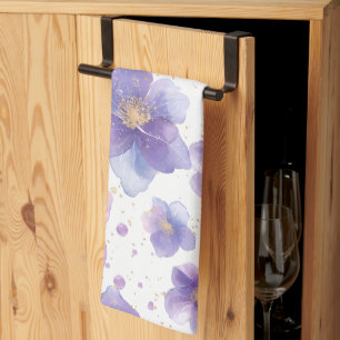 beautiful elegant patten seamless print flower tea towel