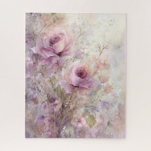 Beautiful, Elegant Pink Floral Rose Jigsaw Puzzle