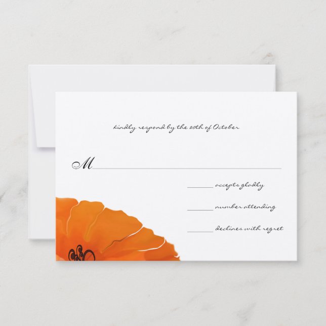 Beautiful Elegant Poppy Wedding Invitation (Front)