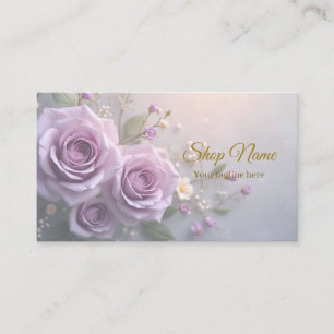 Beautiful Elegant Purple Rose Pearl Real Photo Flo Business Card