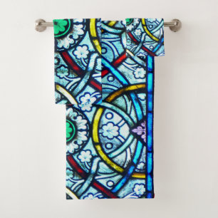 Beautiful Elegant Stained Glass from Notre Dame Bath Towel Set