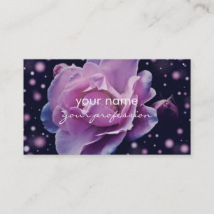 beautiful elegant stylish flower purple rose business card