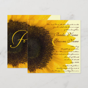 Beautiful Elegant Sunflower Wedding Invitation