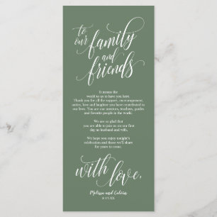 Beautiful Elegant Thank You Place Setting Card