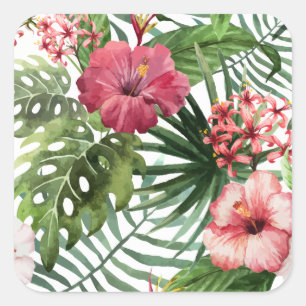Beautiful & Elegant Tropical Floral   Sticker Seal