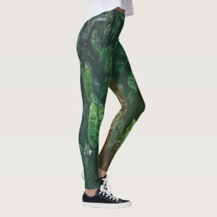 Beautiful & Elegant Tropical Leaves   Leggings