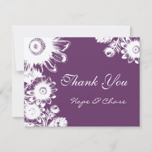 Beautiful Elegant Vintage Purple Floral Thank You Card