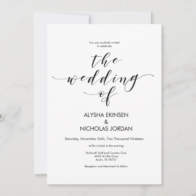 Beautiful Elegant Wedding Invitation Card (Front)