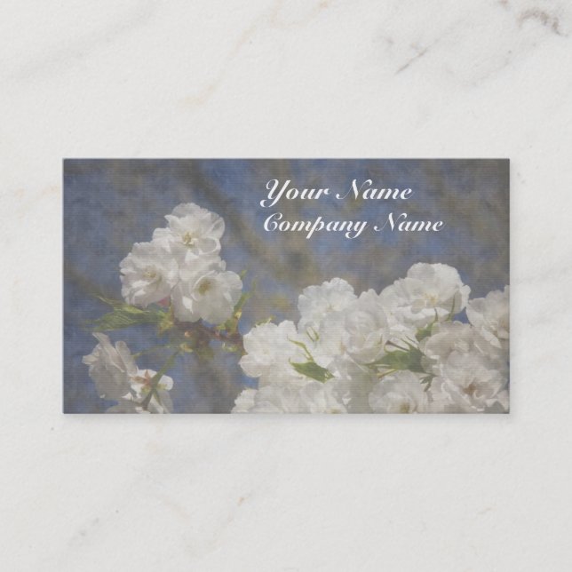 Beautiful Elegant White Flowers Business Card (Front)