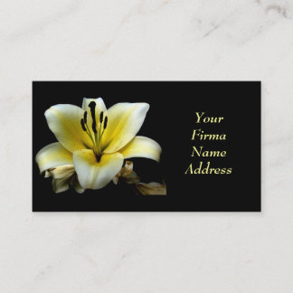 Beautiful Elegant Yellow on Black Flower Business Card