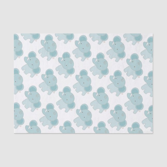 Beautiful Elephant Baby Shower Custom Tissue Paper (Front)