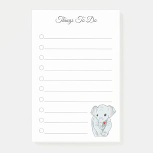 Beautiful Elephant Holding a Heart Things To Do Po Post-it Notes