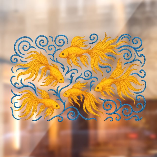 Beautiful embroidered golden fishes (Sheet 2)