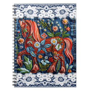 Beautiful Embroidered Horse Notebook